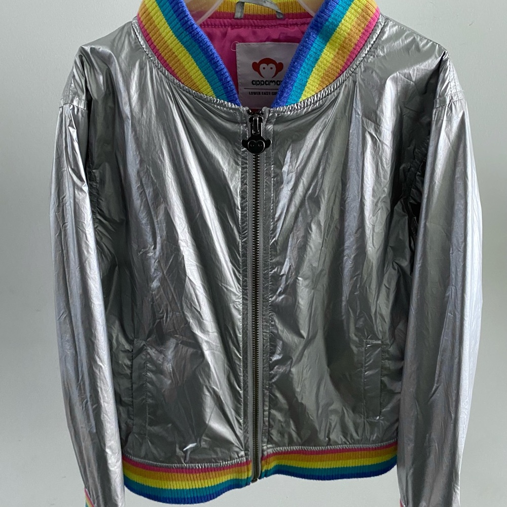 Silver Jacket with Rainbow Trim